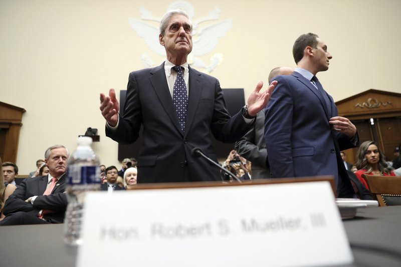 Former special counsel Robert Mueller, arrives to testify before the House Judiciary Committee hearing on his report on Russian election interference, on Capitol Hill, in Washington, Wednesday, July 24, 2019. (AP Photo/Andrew Harnik)

