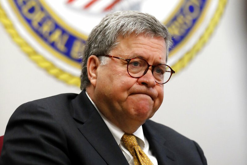 In this July 8, 2019 file photo, Attorney General William Barr speaks during a tour of a federal prison in Edgefield, S.C. The Justice Department says it will carry out executions of federal death row inmates for the first time since 2003. The announcement Thursday says five inmates will be executed starting in December. (AP Photo/John Bazemore)