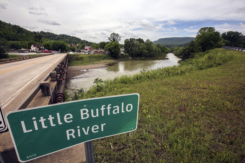 The Little Buffalo River with the town of Jasper in the background shot Thursday, May 4, 2017.