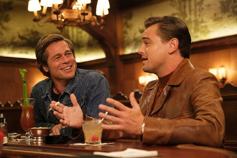 Cliff Booth (Brad Pitt) and Rick Dalton (Leonardo DiCaprio) are Hollywood habitues gone slightly to seed in Quentin Tarantino’s wishful Once Upon a Time ... in Hollywood. 
