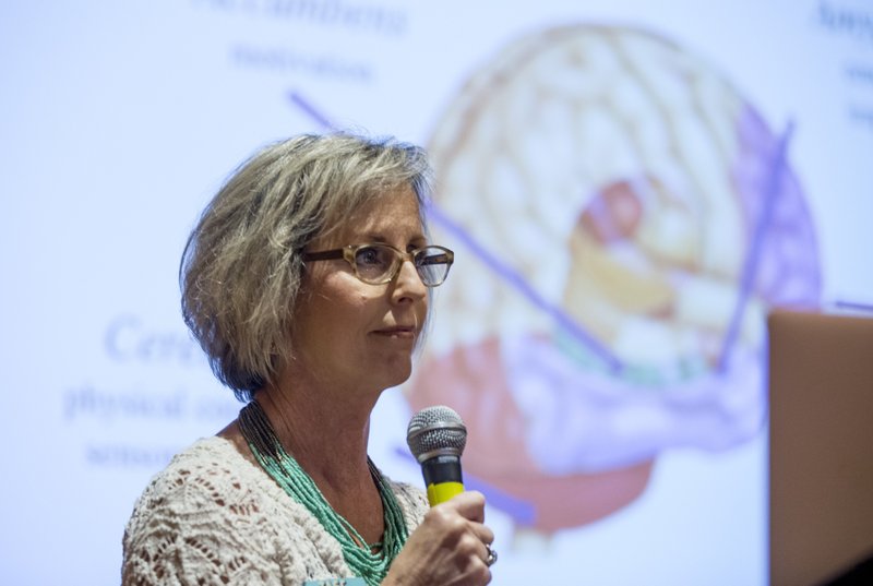 NWA Democrat-Gazette/BEN GOFF @NWABENGOFF
Dawn Spragg from the Teen Action and Support Center leads a breakout session on adolescent mental health Thursday, July 25, 2019, during the Mercy Coaching Summit at the John Q. Hammons Center in Rogers. 