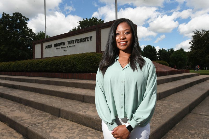 NWA Democrat-Gazette/J.T. WAMPLER Tarah Thomas of Siloam Springs graduated from John Brown and works as the college's communications specialist. Thomas said the support JBU gave her was valuable when it came to feeling included on campus as a student. "I was able to be in a group of five women just to really talk about how we were doing on campus, what was it like to sort of grow in our faith,."