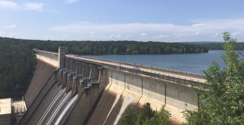 FILE - Greers Ferry Dam, with Dam Site Park beyond, is shown in this July 4, 2019 file photo. 