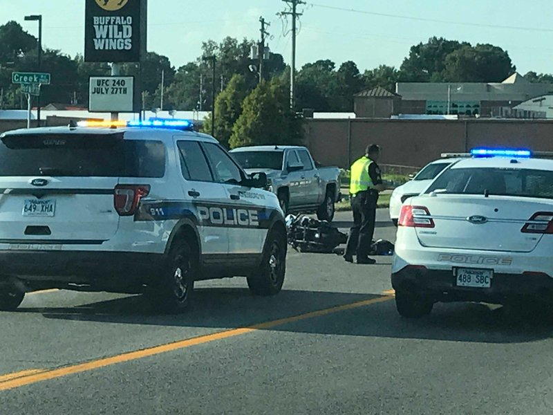Jonesboro police respond to the scene of a fatal motorcycle crash on Saturday. 