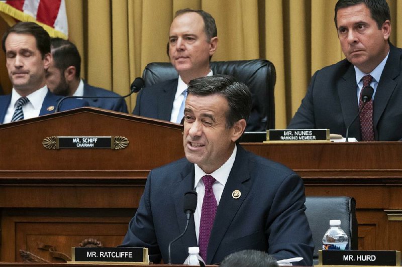 Rep. John Ratcliffe, selected by President Donald Trump as the next director of national intelligence, is shown Wednesday as he questions former special counsel Robert Mueller in a House Intelligence Committee hearing.