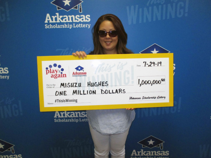 Misuzu Hughes, who claimed a $1 million Arkansas Scholarship Lottery prize on Monday. 