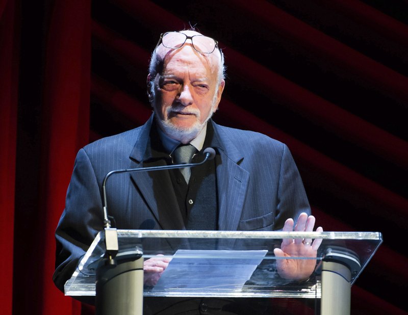 In this Nov. 17, 2014 file photo, Harold "Hal" Prince appears on stage at "Everybody, Rise! A Celebration of Elaine Stritch" in New York. (Photo by Charles Sykes/Invision/AP, File)