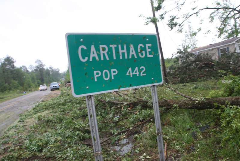 FILE - A sign for the town of Carthage in Dallas County is shown in this 2010 file photo.