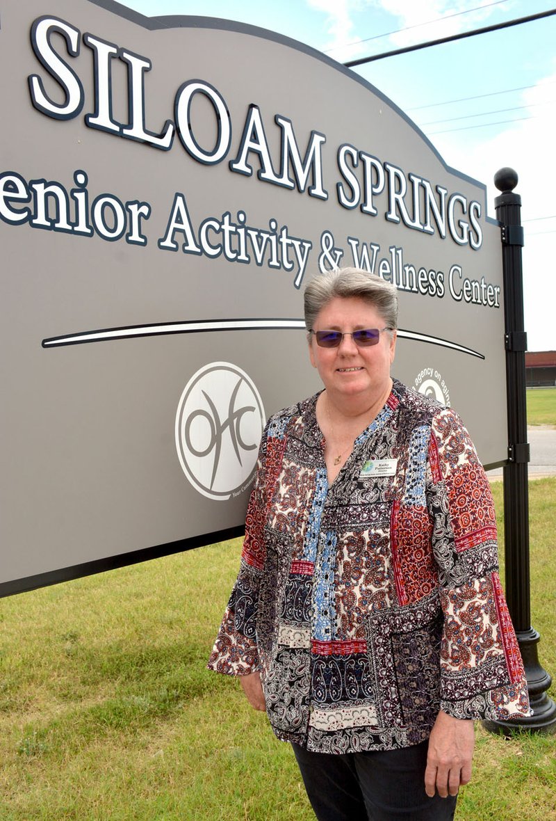 Janelle Jessen/Siloam Sunday Kathy Patterson, director of the Siloam Springs Senior Activity and Wellness Center, is retiring at the end of the month. A community retirement party is planned for 11 a.m. Wednesday, Aug. 28.