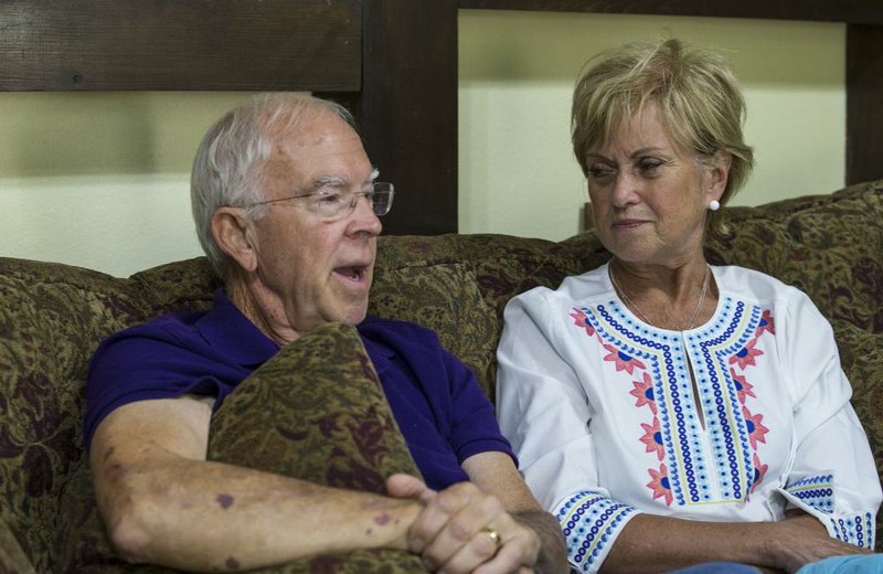 David and Beverly Engle talk about the El Paso, Texas, shooting Tuesday at the nonprofit Restoration Village in Little Flock.