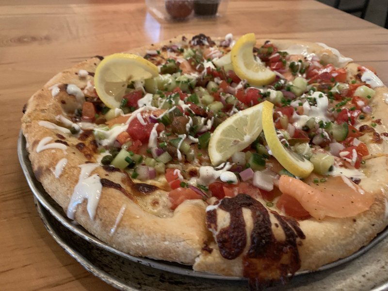 The Lox Pizza has been so popular for brunch at Raduno Brick Oven &amp; Barroom that it's now also on the daily lunch/dinner menu. Arkansas Democrat-Gazette/Eric E. Harrison

