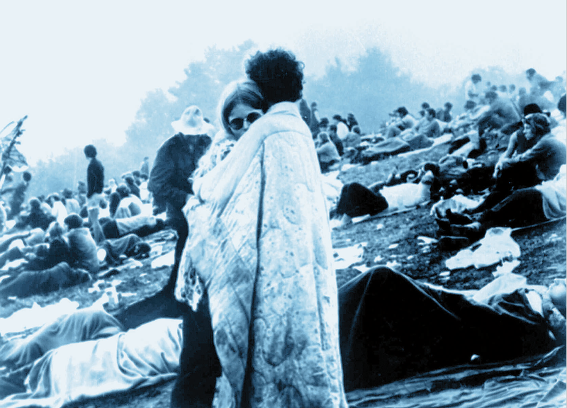 A couple embraces during the Woodstock Music and Art Fair, which was held Aug. 15-18, 1969. This image is considered an iconic symbol of the event. (AP file photo)