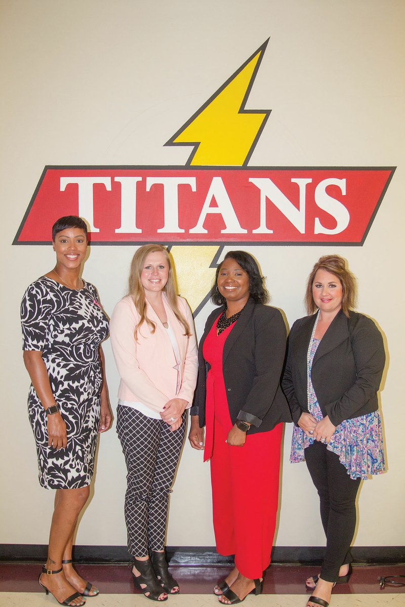 The Jacksonville North Pulaski School District has new head principals at four schools this year. They are, from left, Shana Loring, Murrell Taylor Elementary School; Megan Brown, Homer Adkins Pre-K Center; April Turner, Warren Dupree Elementary; and Lindsey Jones, Pinewood Elementary.
