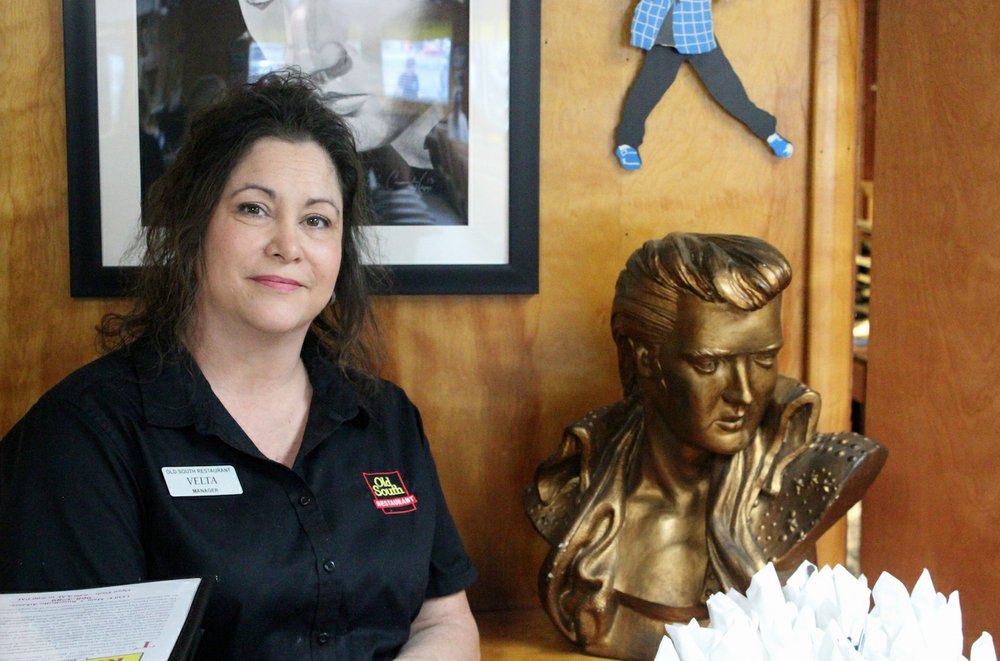 Elvis is an icon at the Old South, but Velta Nolan is the manager. (Special to the Democrat-Gazette/ELI CRANOR)