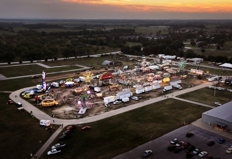 FILE PHOTO - An arial view of the Benton County Fairgrounds Saturday August 14, 2015 near Bentonville