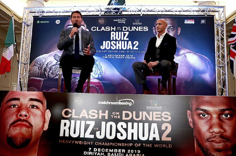 Eddie Hearn, the promoter of heavy-weight boxer Anthony Joshua said Monday he is not concerned about having Joshua face Andy Ruiz Jr. on Dec. 7 in Saudi Arabia.