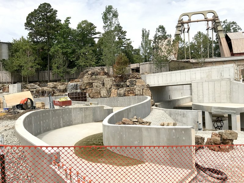 NWA Democrat-Gazette/BECCA MARTIN-BROWN
A concrete waterway under construction Tuesday Aug. 13 for Mystic River Falls at Silver Dollar City in Branson, Mo.
