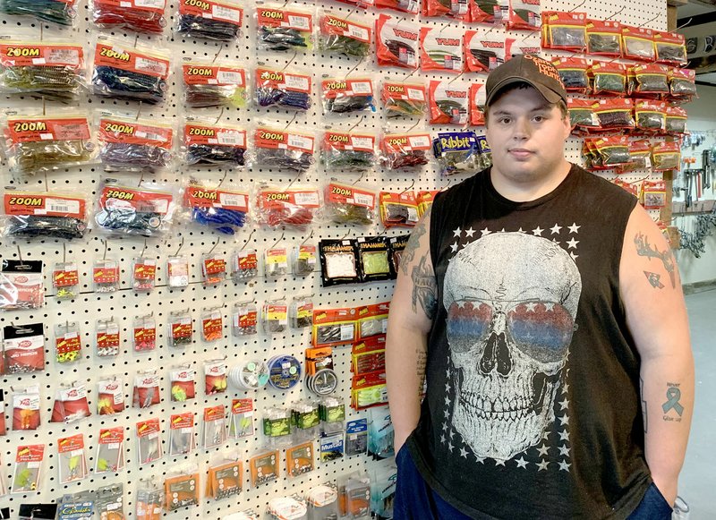 Photo by Sally Carroll/McDonald County Press The Ozark Trophy Hunters store now carries an expanded line of fishing lures. The store will have an anniversary celebration on Saturday, with free hot dogs and raffles.