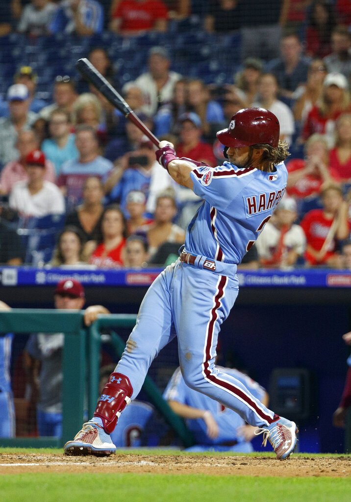 Bryce Harper joins 300-homer club, but Phillies can't hold on to sweep  Angels