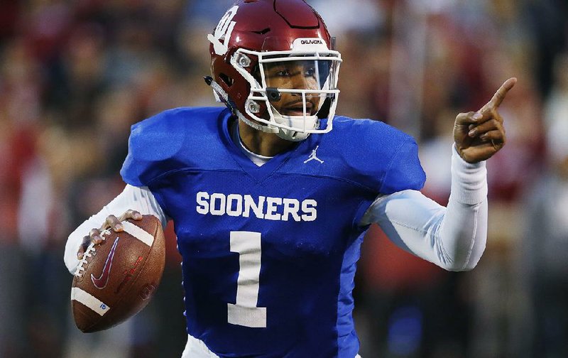 Oklahoma quarterback Jalen Hurts, shown during the Sooners’ spring game in April, was 26-2 as a starter for Alabama, then completed 73% of his passes as a reserve last season.