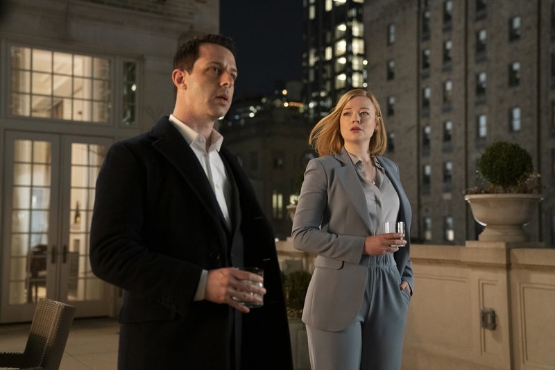 Jeremy Strong, left, as Kendall Roy and Sarah Snook as Shiv Roy in "Succession." (Photo by Peter Kramer via HBO)