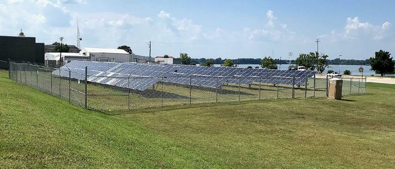 Jefferson County’s new solar power array is located next to the Jack Jones Juvenile Justice Center in Pine Bluff. 