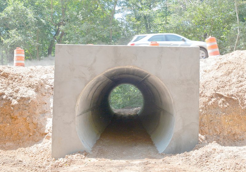 Keith Bryant/The Weekly Vista A vehicle drives over the tunnel under Highlands Boulevard after the street reopened last Thursday afternoon.