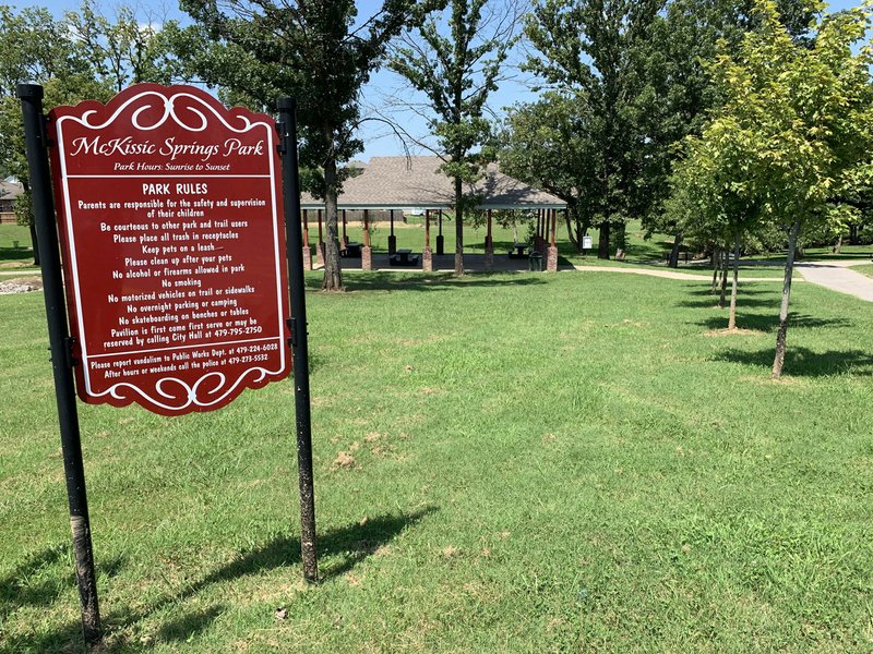 NWA Democrat-Gazette/MARY JORDAN The Planning Commission approved development Tuesday of a splash pad at McKissic Springs Station Park in Centerton at a meeting at City Hall. Mayor Bill Edwards said the approval was the last thing the city needed to break ground on the project.