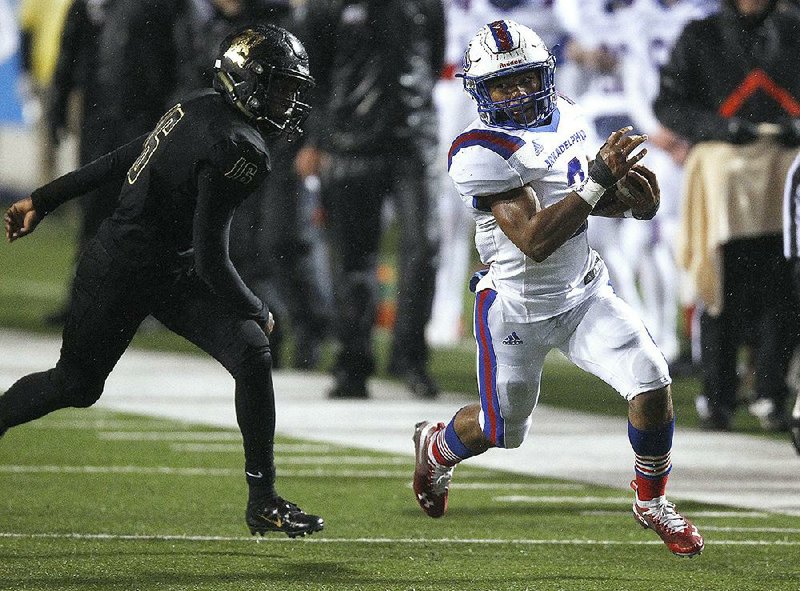 Arkadelphia senior running back Kyren Harrison (right) scored five touchdowns last season while backing up Zion Hatley. 