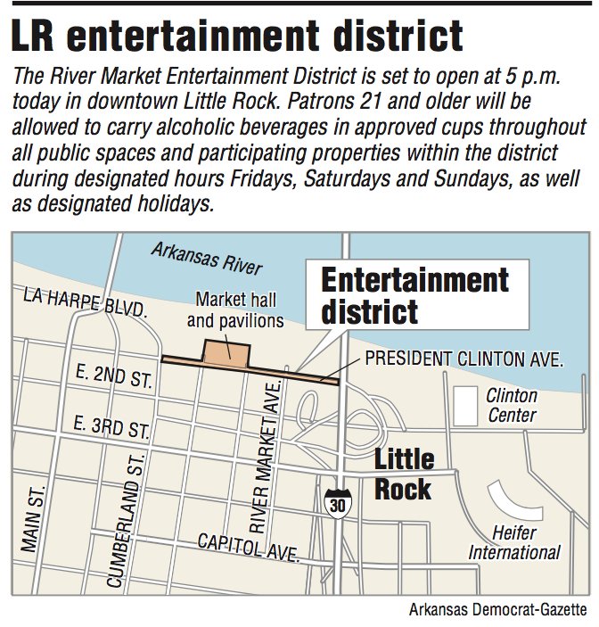 A map showing the LR entertainment district