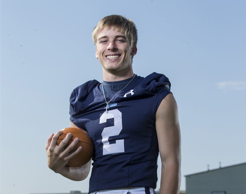 NWA Democrat-Gazette/BEN GOFF @NWABENGOFF
Hunter Wood of Springdale Har-Ber Friday, July 26, 2019, at Springdale Har-Ber's Wildcat Stadium. 