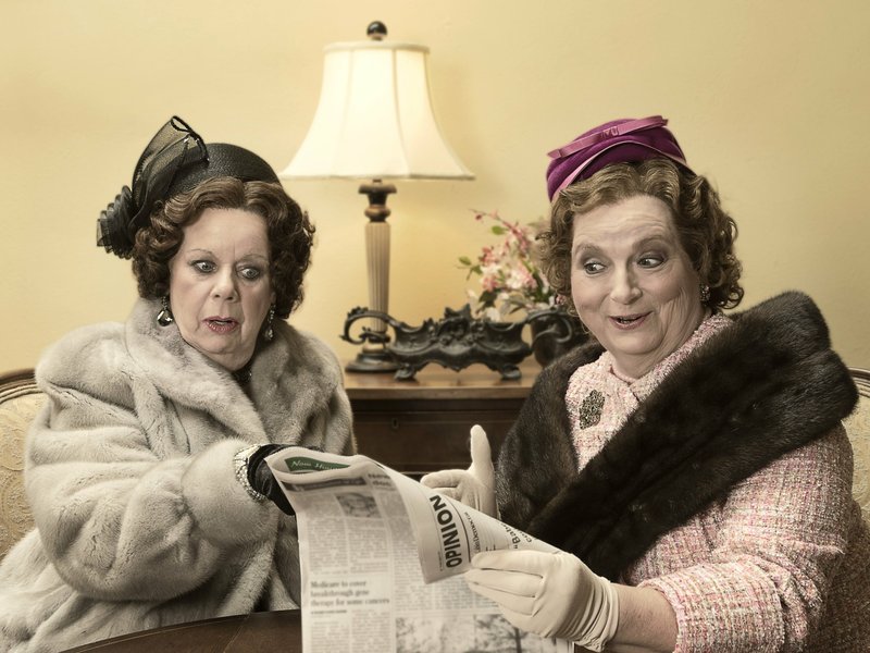 Diane Kesling (left) and Christine Donahue (right) in The Old Maid and the Thief. Special to the Democrat-Gazette/Wendy Kelley 