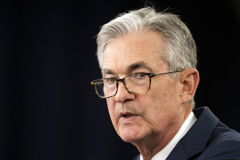 In this July 31, 2019, file photo Federal Reserve Chairman Jerome Powell speaks during a news conference following a two-day Federal Open Market Committee meeting in Washington.  (AP Photo/Manuel Balce Ceneta, File)