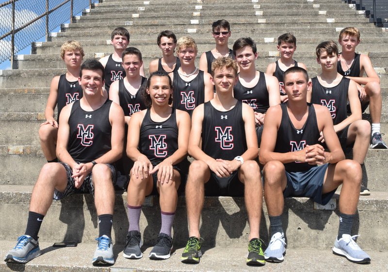 RICK PECK/SPECIAL TO MCDONALD COUNTY PRESS The 2019 McDonald County High School boys' cross country team. Front row, left to right: Ryan King, David Lazalde, Garrett Spears and Jackson Behm. Middle row: Levi Smith, Jackson Harrell, Justin Smith, Matthew McCall and Cross Spencer. Back row: Braxton Bishop, Kyle Hairl-Killion, Andrew Moritz, Hunter Leach and Isaac Behm.