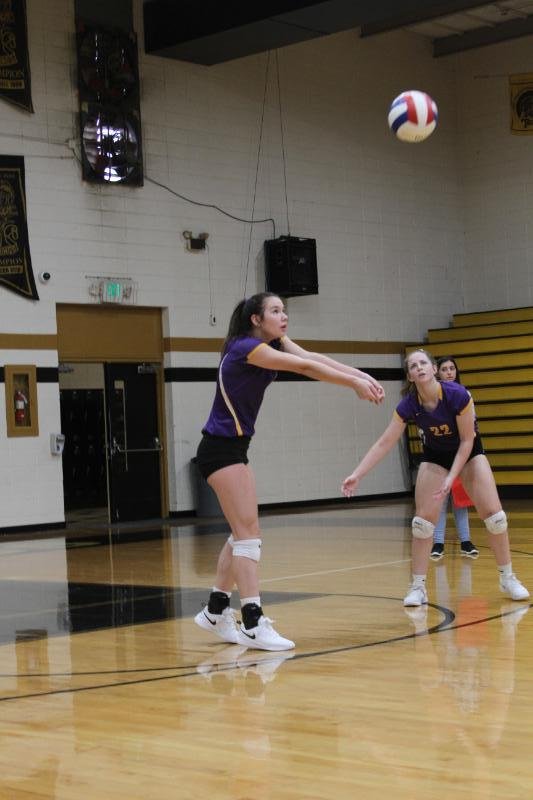 The Sentinel-Record/James Leigh

BUMP IT UP: Fountain Lake senior outside hitter Emoree Martin gets under the ball in Thursday’s match against Hot Springs at Trojan Fieldhouse. The Lady Cobras won, 3-0.