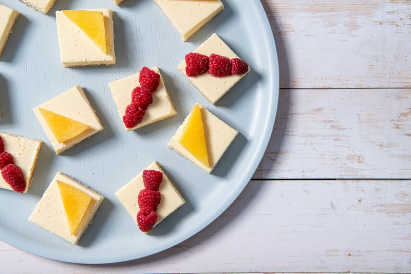 Labneh Lemon Bars can be served plain or topped with fresh fruit.  Photo by Mariah Tauger (Los Angeles Times/TNS) 