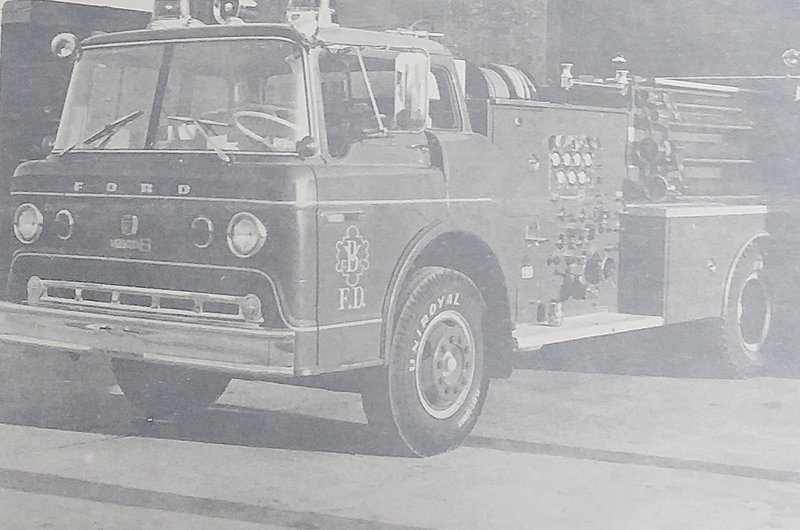 Originally printed in the April 1970 Village Vista is a photo of the very first Bella Vista fire truck, which was ready to go when the department opened in 1970.