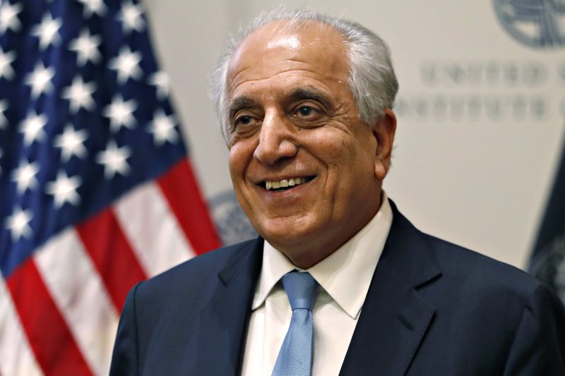  In this Feb. 8, 2019 file photo, Special Representative for Afghanistan Reconciliation Zalmay Khalilzad smiles at the U.S. Institute of Peace, in Washington.  (AP Photo/Jacquelyn Martin, File)