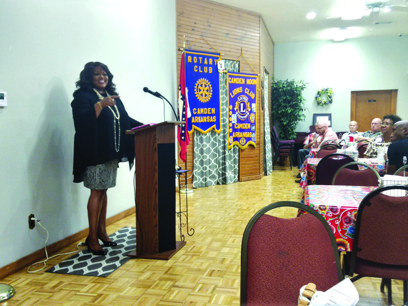 Bennett gives life-lesson tips to Lions Club
Arnessa Bennett speaks to the Camden Noon Lions Club at Catherine’s Bistro. Bennett gave the members some insight on her experiences as a certified life coach.