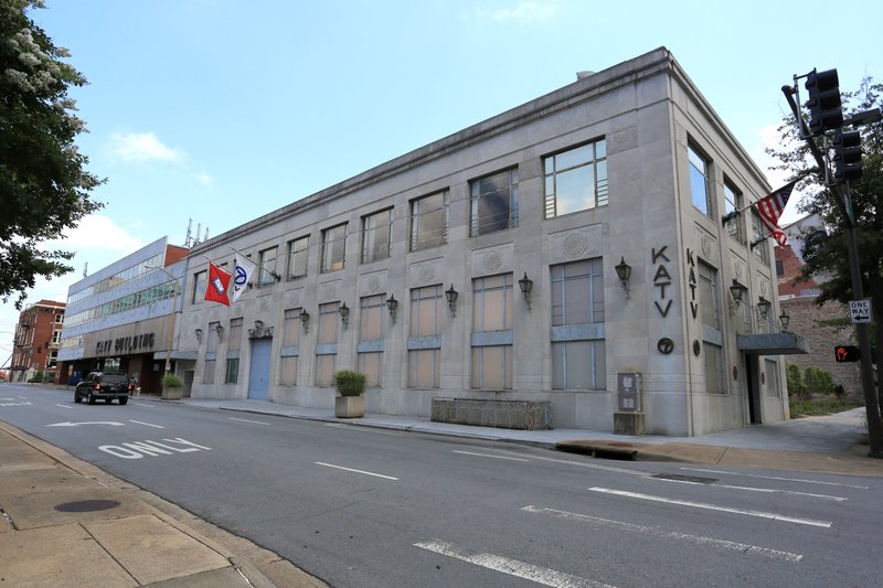 The KATV Building that fronts the entire block of East 4th Street between Main and Scott streets in Little Rock.