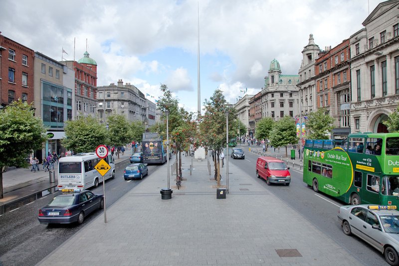 A walk along Dublin's O'Connell Street median is filled with history, though the 400-foot spike in the center called The Spire is a memorial to nothing. (Photo by Dominic Arizona Bonuccelli via Rick Steves' Europe)