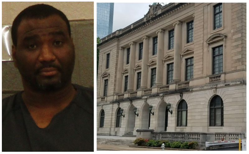 Curtis Dorsey is shown in this booking photo from the Pulaski County jail alongside a file photo of the Pulaski County courthouse, where opening statements in his murder trial are slated to begin on Wednesday morning.