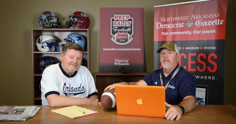 NWA Democrat-Gazette Sports Editor Chip Souza (left) and sports writer Rich Fires (right) talk about last week's Northwest Arkansas high school football action and the upcoming games this Friday night. Also, sportswriter Paul Boyd talks about recent volleyball games.