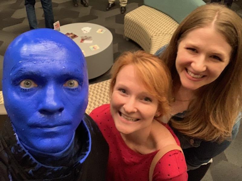 At last night's premiere performance of the new Blue Man Group show "Speechless," the characters made a surprise appearance in the lobby after the show. The men will perform in Fayetteville through Sept. 19.