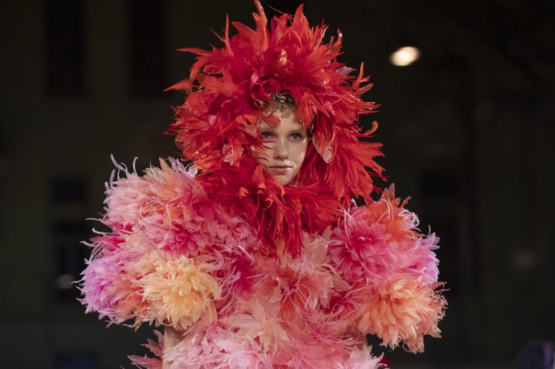 The Marc Jacobs collection is modeled during Fashion Week, Wednesday, Sept. 11, 2019, in New York. (AP Photo/Mary Altaffer)