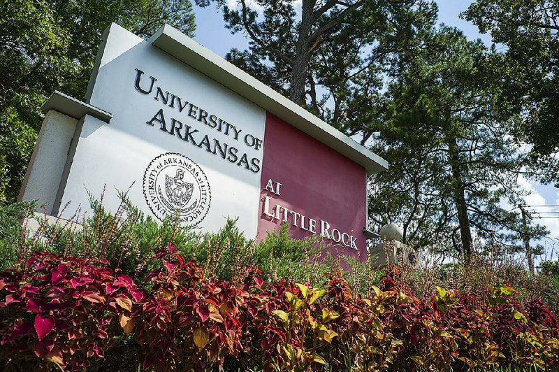 Arkansas Democrat-Gazette/Jeff Gammons - 9/13/19 -  UALR entrance sign off of S University on September 13th 2019.