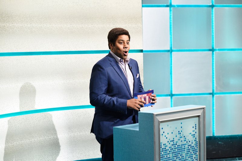 Kenan Thompson plays game-show hosts like Elliot Pants during the "What's Wrong with This Picture" skit in May of 2019 on Saturday Night Live. The 41-year-old actor, who started acting lessons at age 5, is the longest tenured cast member on SNL. (Photo by Will Heath via NBC)