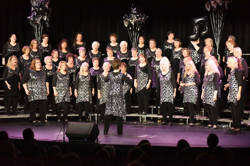 The Top of the Rock chorus, shown here in a file photo from a previous Christmas show, will compete at the Sweet Adelines International conference in New Orleans on Thursday. (Special to the Democrat-Gazette)