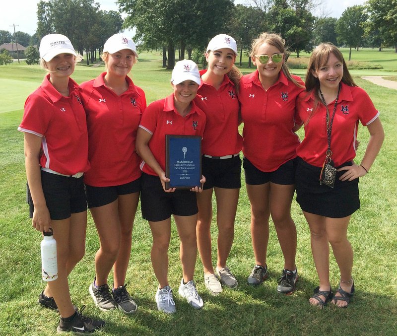 Photo Submitted The McDonald County High School girls' golf team took second place at the Marshfield High School Girls' Golf Tournament held on Sept. 10 at Whispering Oaks Golf Course. From left to right are Kyla Moore, Fayth Ogden, Lily Allman, Lundyn Trudeau, Jolie Stipp and Anna Mead.