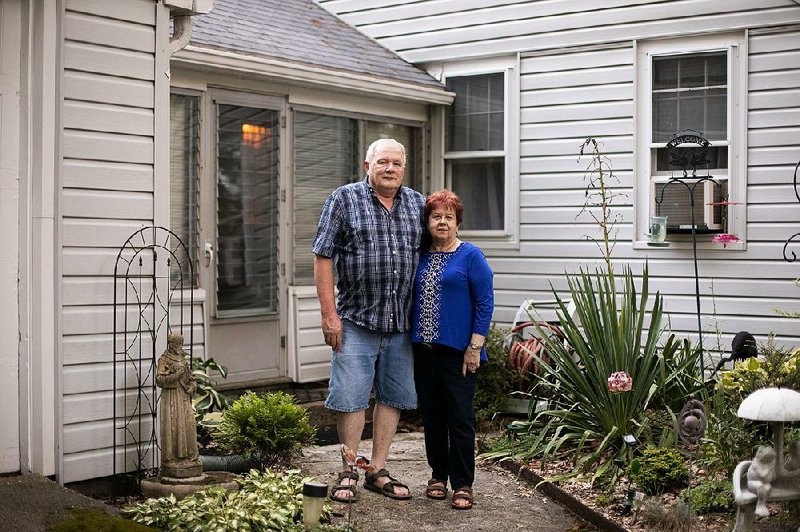 Ralph and Rosemarie Bryden, at their North Scituate, R.I., home on Aug. 29, fear they could lose their pensions. The couple worked for St. Joseph Health Services, which failed to put enough money into the pension plan to pay retirees. 
